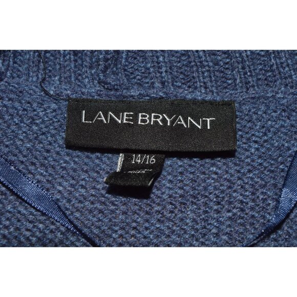 Lane Bryant Blue Long Sleeve Open Front Shawl Collar Cardigan Sweater 14/16 - Picture 4 of 6